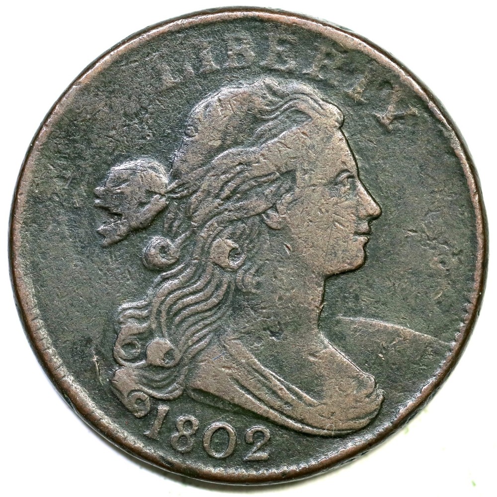 1802 S-235 R-3 Draped Bust Large Cent Coin 1c