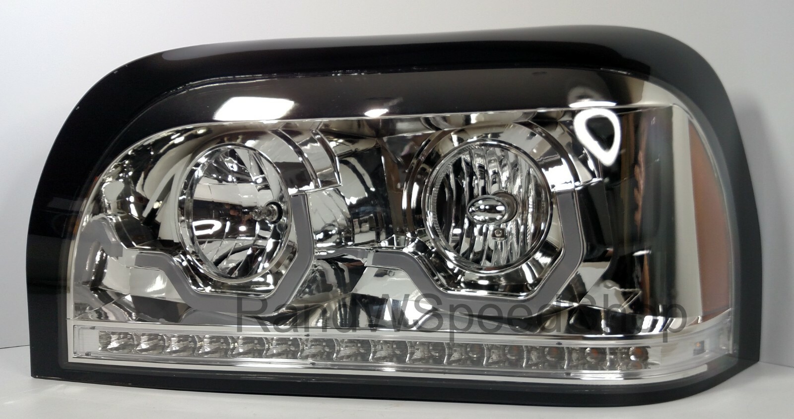 LH Chrome Headlight w/ LED Turn Signal & Light Bar For Freightliner Century