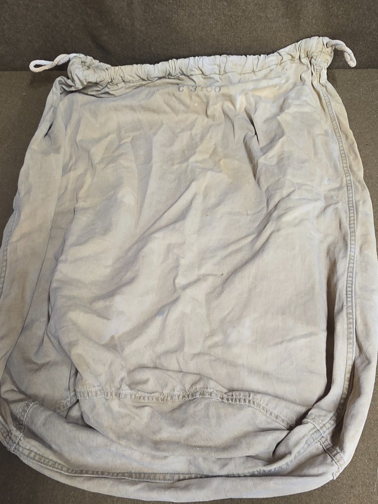 WWII US Army Khaki Drawstring Laundry Bag Marked C 3100