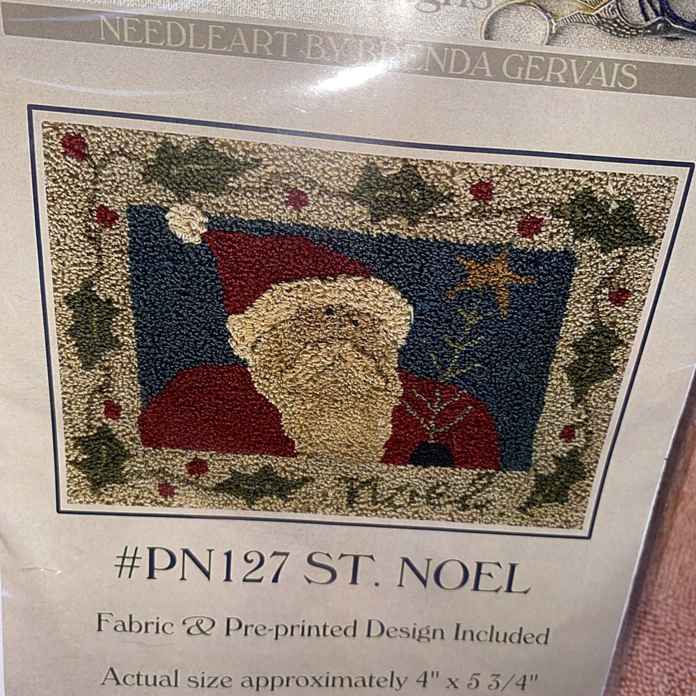 With Thy Needle & Thread Punchneedle “St Noel” Size 4x 5 3/4” Red NIP
