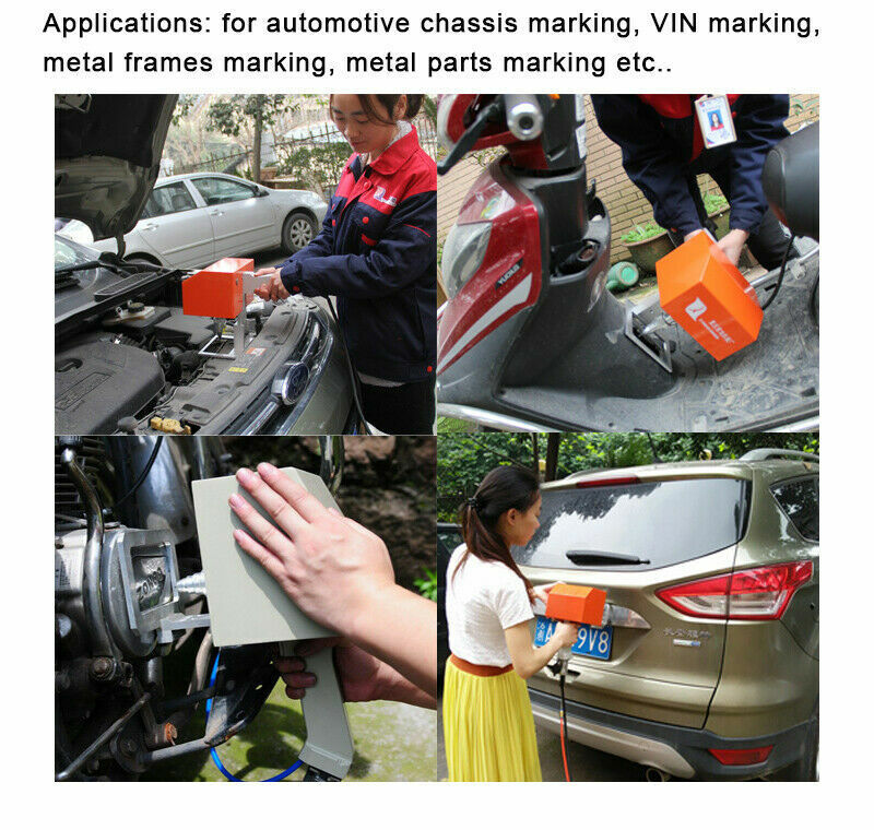 Portable Pneumatic Dot Peen Marking Machine Dot Matrix Print Marking 80*40MM