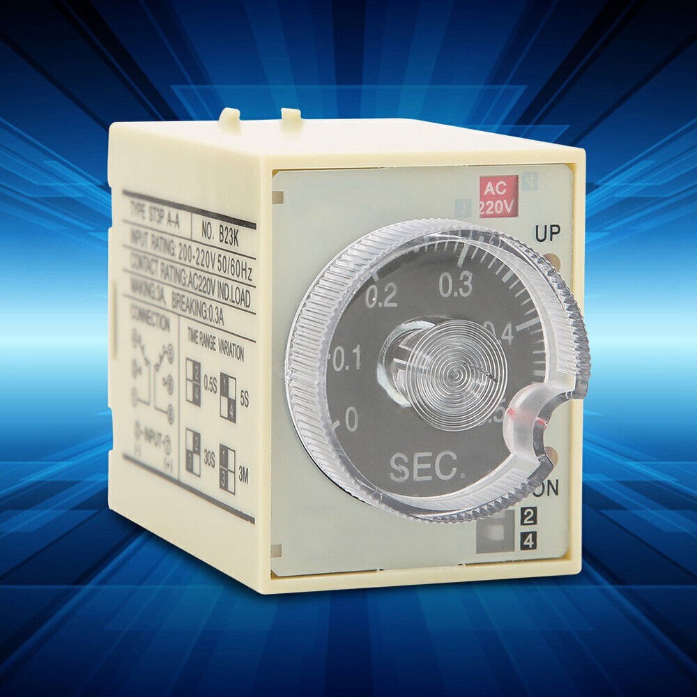 Delay Timer Time Relay Adjustable Knob Anti Interference PC Shell ST3PA A AC220V