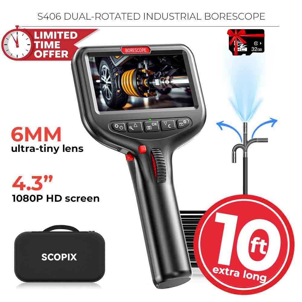 10FT🔥 Endoscope 2-Way 360° Inspection Camera Articulating Borescope Flexible