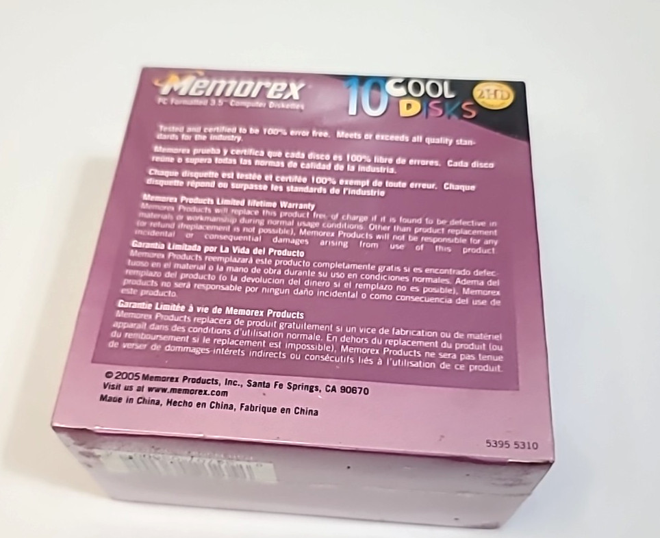 10 Pack Memorex 2HD 3.5" Computer Diskettes PC Format Cool Disks -New Sealed