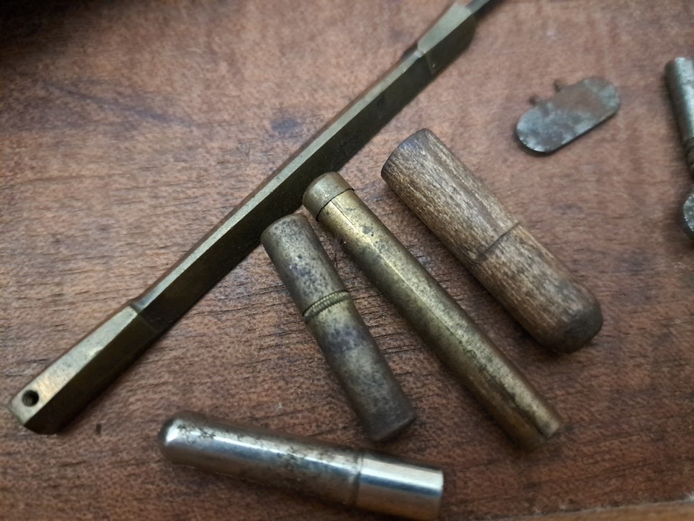 Antique Technical Mathematical Drawing Instruments Set Geometry in Wood Box