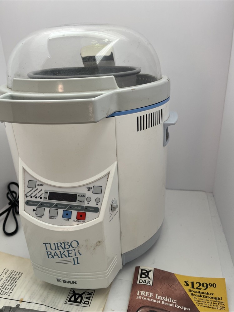 DAK Turbo Baker II FAB-2000 Bread Machine & Dough Maker - Tested & Working