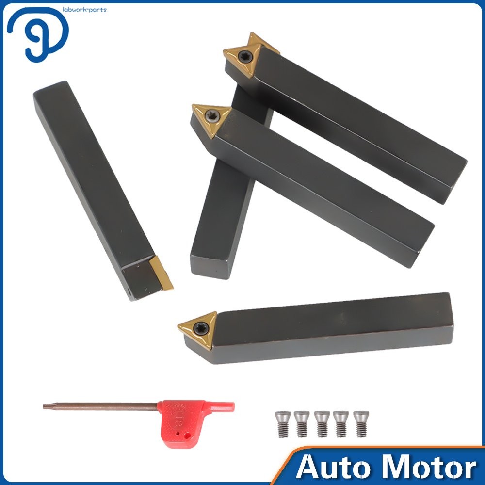 5 PACK New 3/8" Carbide Indexable Turning Tool Bit With Carbide Inserts