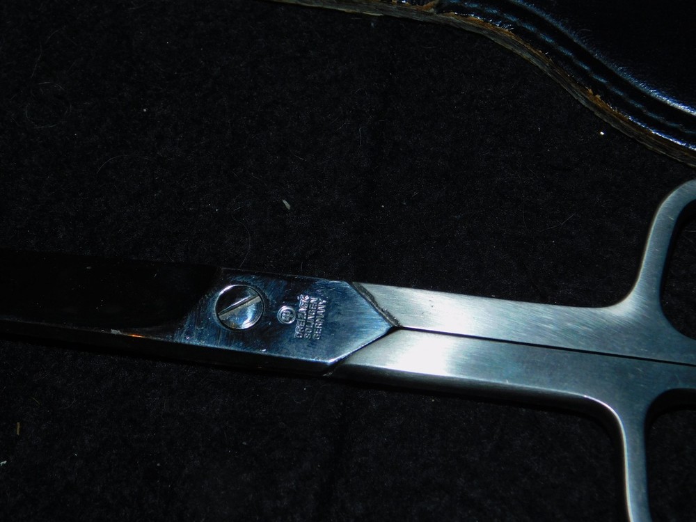 DREIZACK SOLINGEN GERMANY deco retro large scissors letter opener in leather