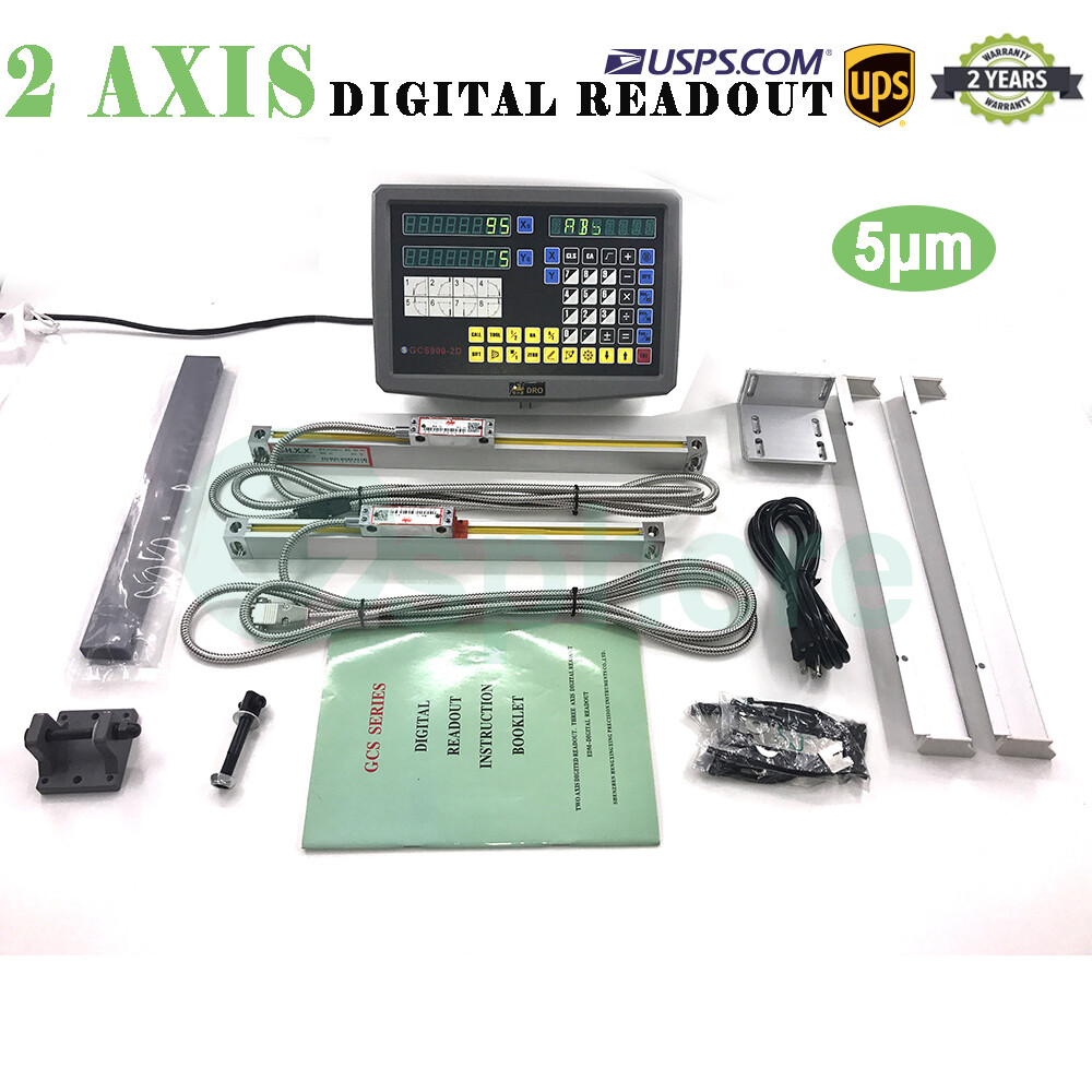 2 Axis digital readout & 5micron linear scale encoder Kit 85V~260V Precision US