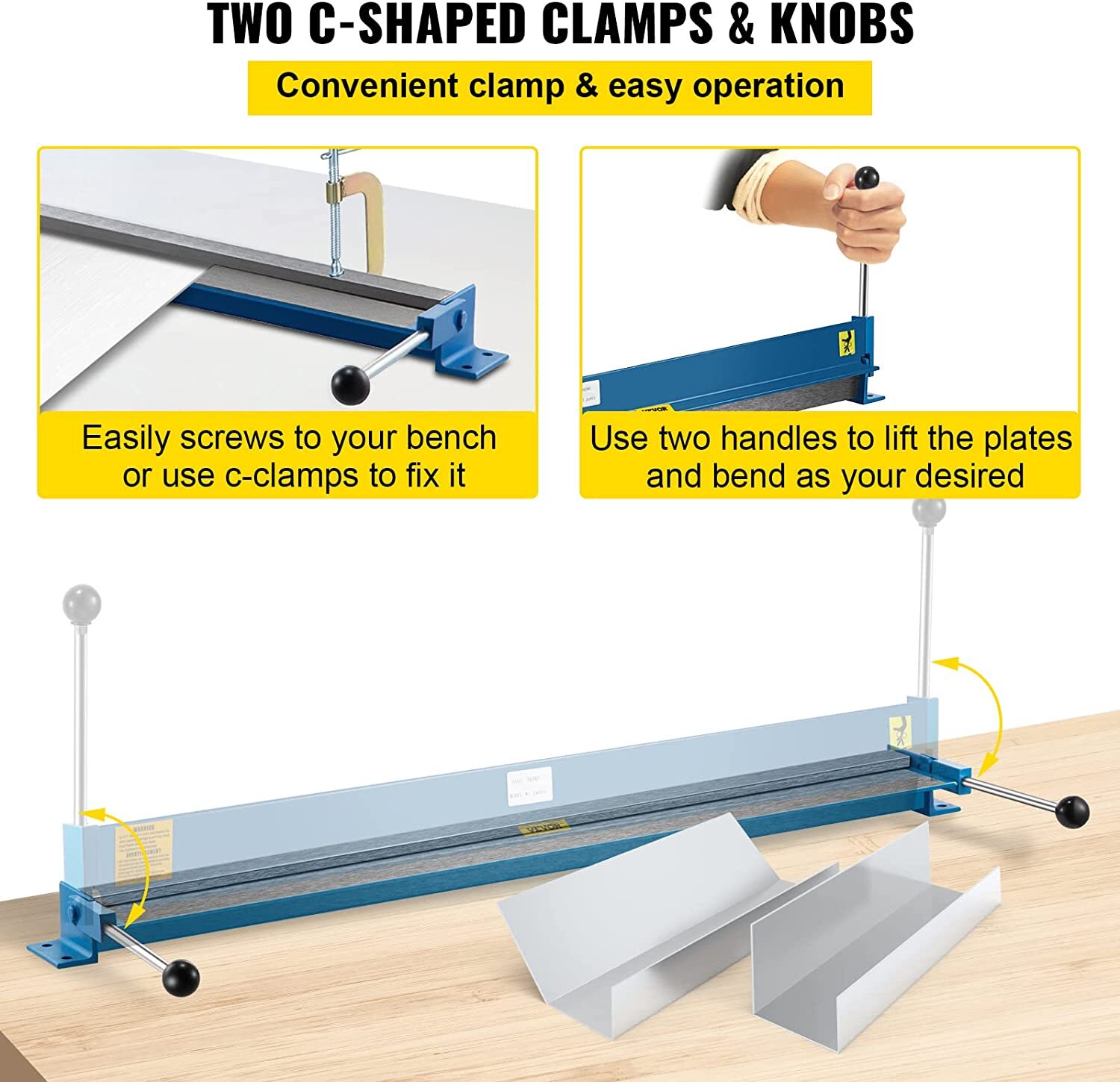 Manual 30" Sheet Metal Bender Brake 0-90 Degree 18 Gauge Steel 14 Gauge Aluminum