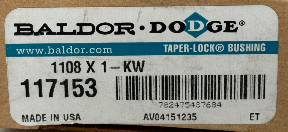 NEW IN BOX Baldor 117153 Taper Lock Bushing