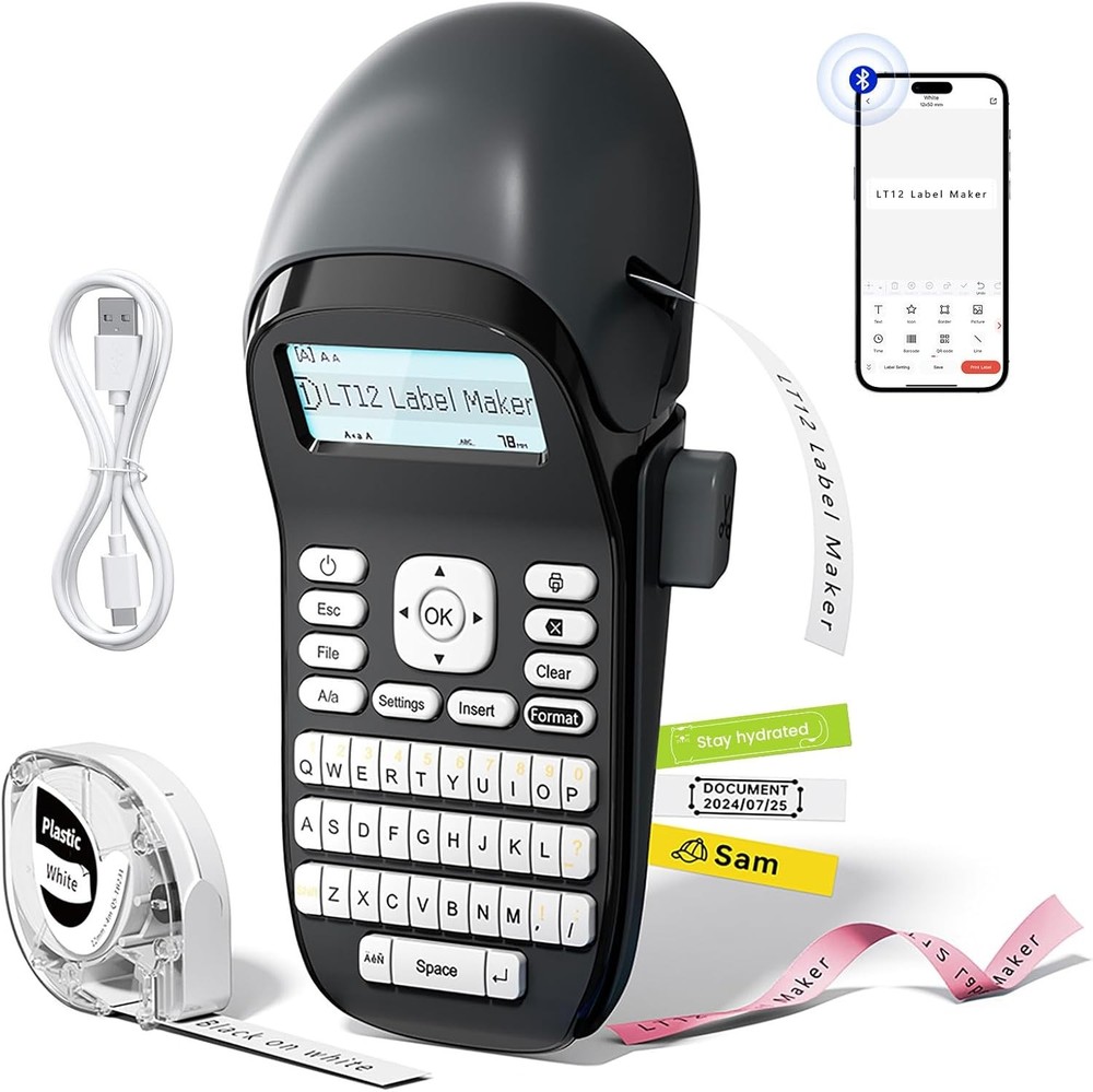 Phomemo LT12 Label Maker Rechargeable Bluetooth Thermal Transfer Label Printer