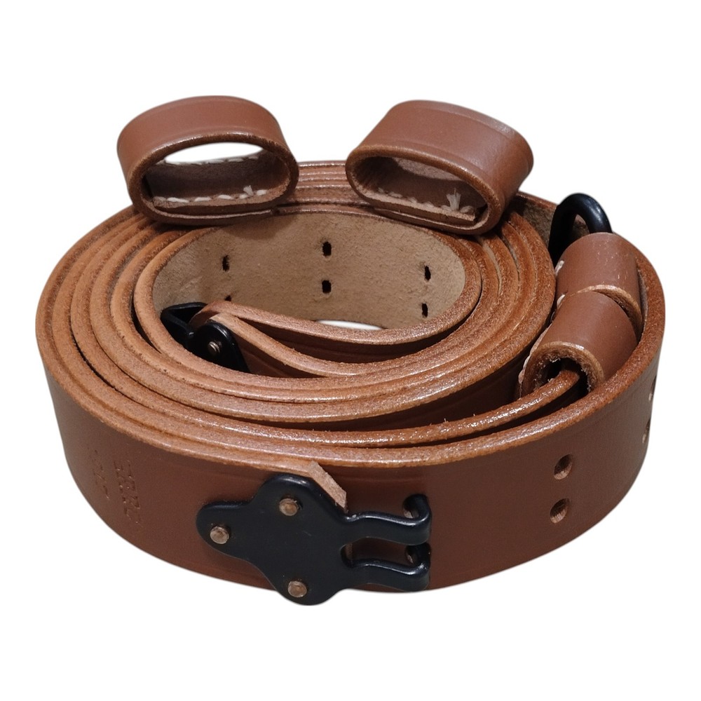 US M1 Garand Rifle M1907 Leather Carry Sling WWII Marked with Extra Keepers