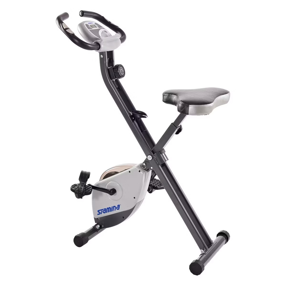 STAMINA FOLDABLE STATIONARY EXERCISE BIKE W/ SMART WORKOUT APP *DISTRESSED PKG