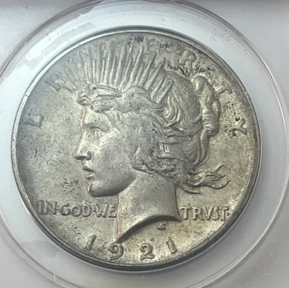 1921 Peace Dollar AU 58 ANACS