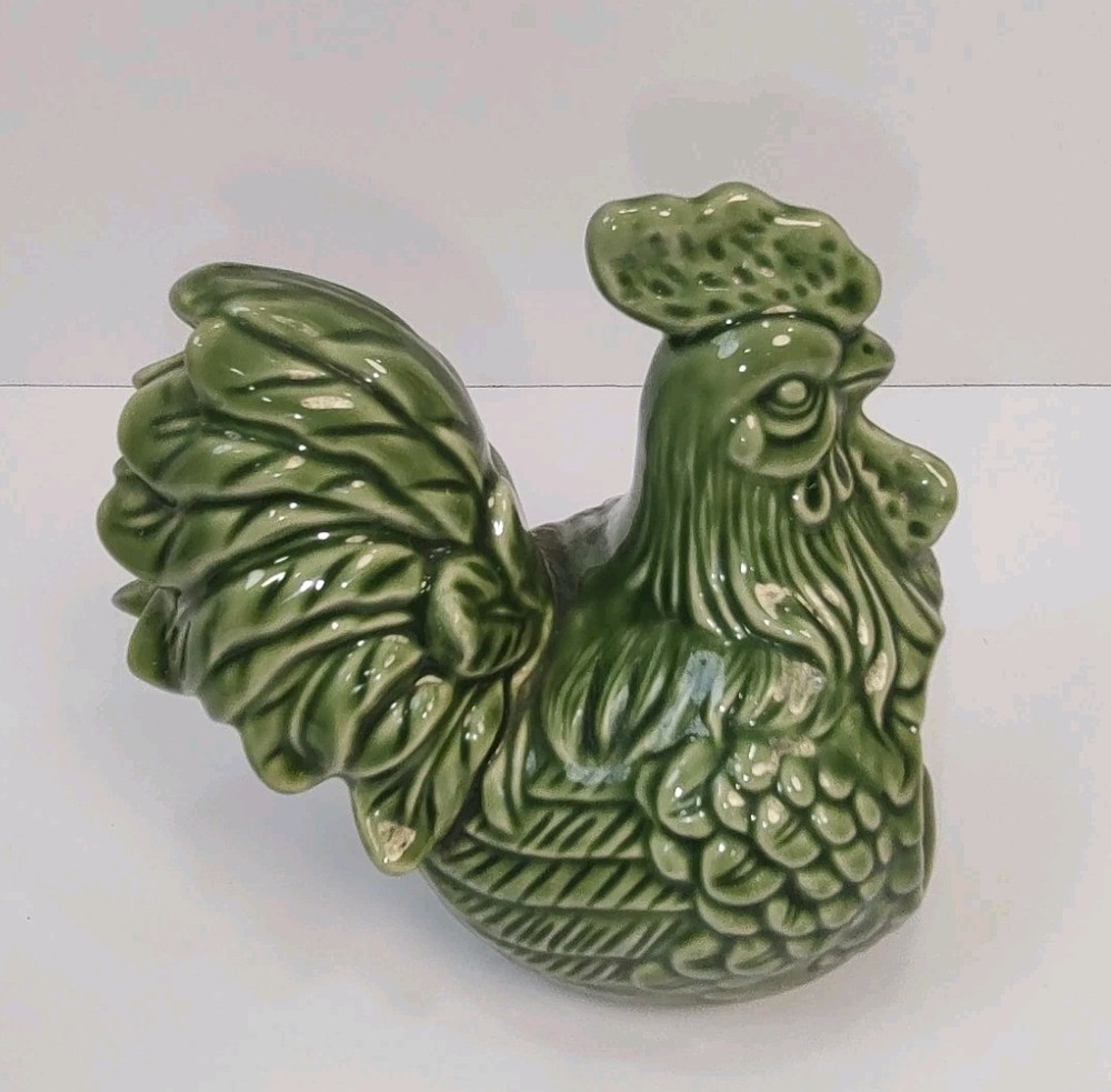 Hand-Painted Cracker Barrel Chicken Scrubby Holder Rooster Farm Earthenware EUC