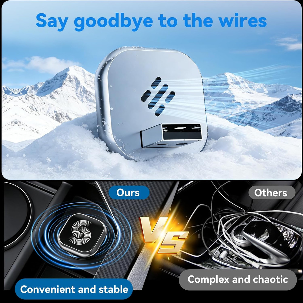 Adaptador CarPlay Inalambrico Bluetooth 2en1 Android Auto Plug Play iOS 10+ Auto