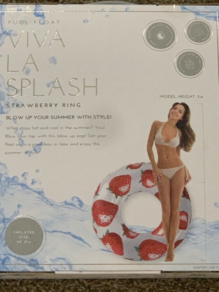 Pool Float VIVA LA SPLASH Strawberry Ring New in Box Summer Fun