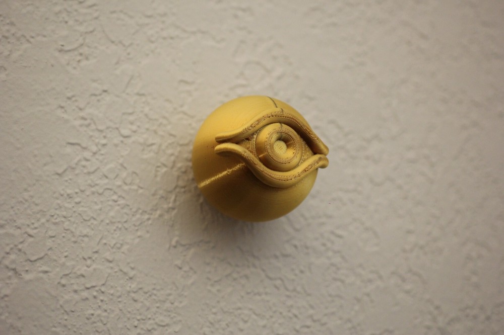 Millenium Eye 3D Printied Gold Prop Life Size hanger