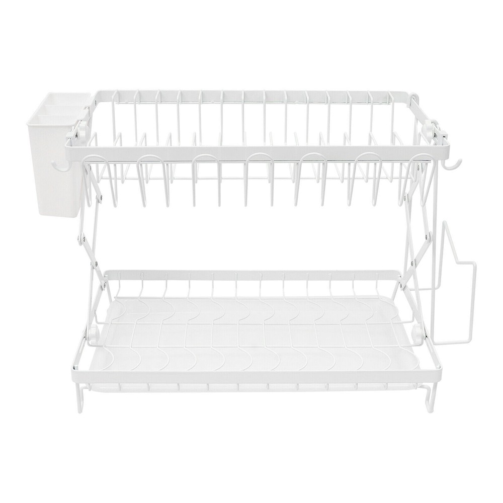 2 Tier Dish Drying Rack for Kitchen, Foldable Dish Drying Rack, Dish Drying Rack