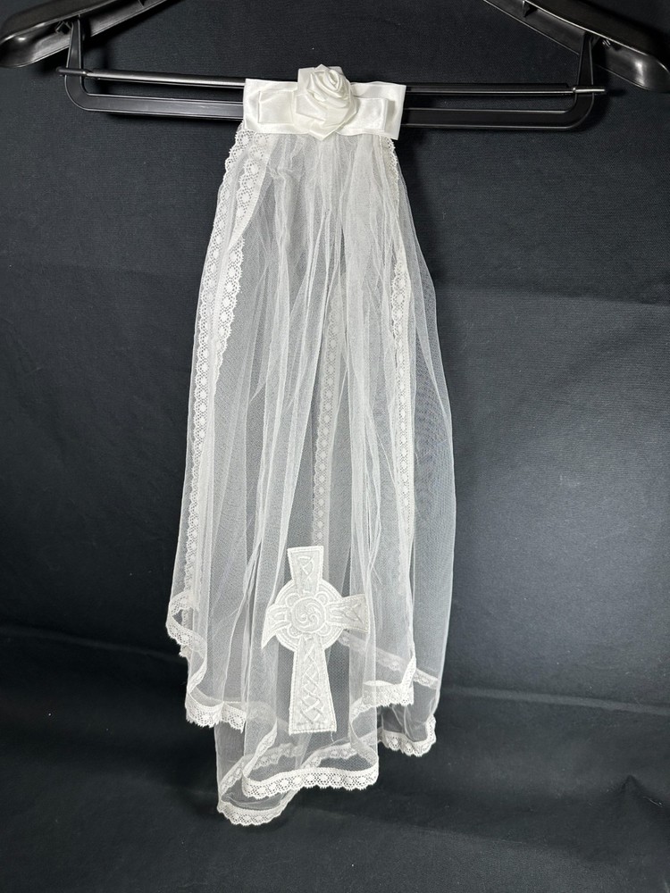 Girls First Communion Veil Celtic Cross Design