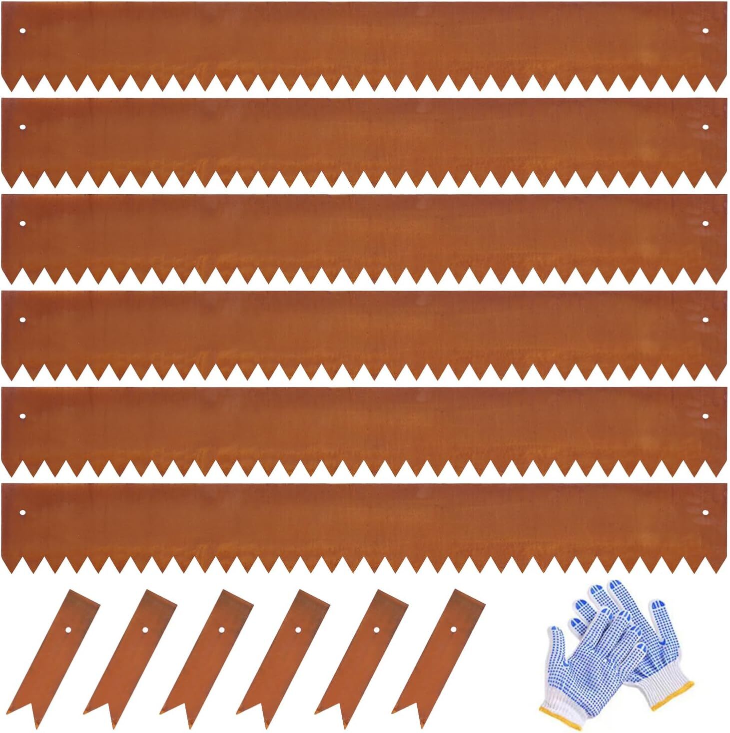 6"H x 40"L x 12 packs Corten Steel Landscape Edging Metal Garden Edging for Yard