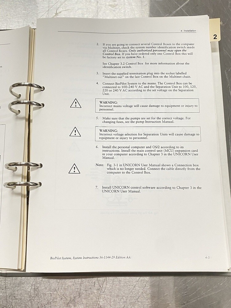 Pharmacia BioPilot System Part 1 - Users Guide / Instructions Manual