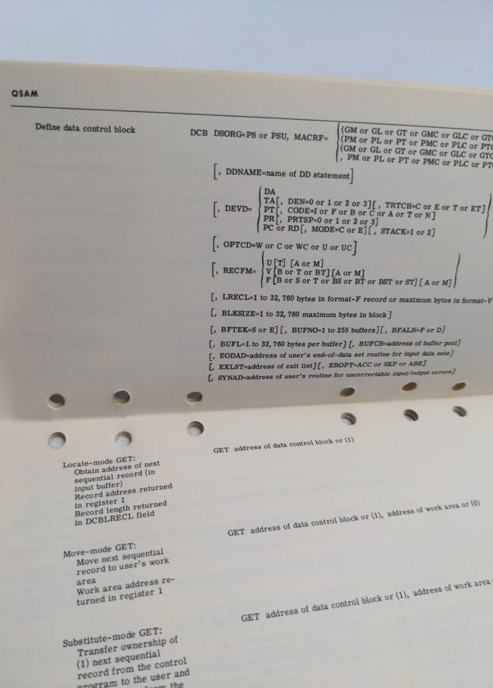 IBM System/360 Command Language Reference Data Booklet 1970s Vintage System360