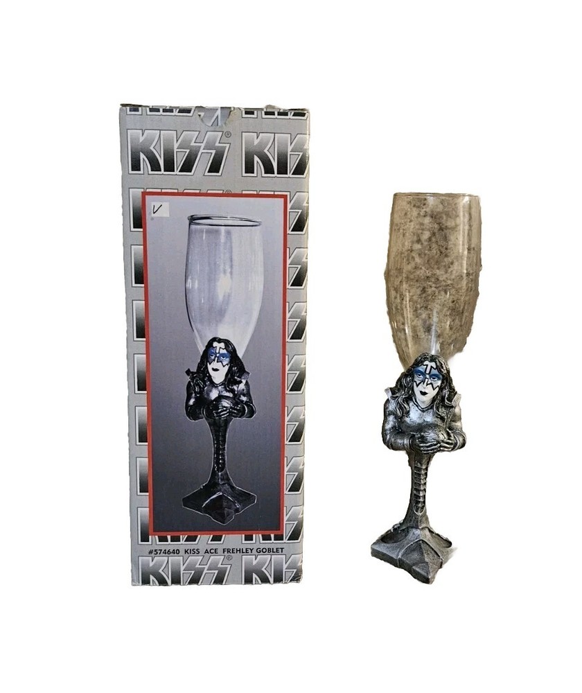 KISS Ace Frehley Goblet Wine Glass Spencer Gifts  #574640 Rock Band Collectible