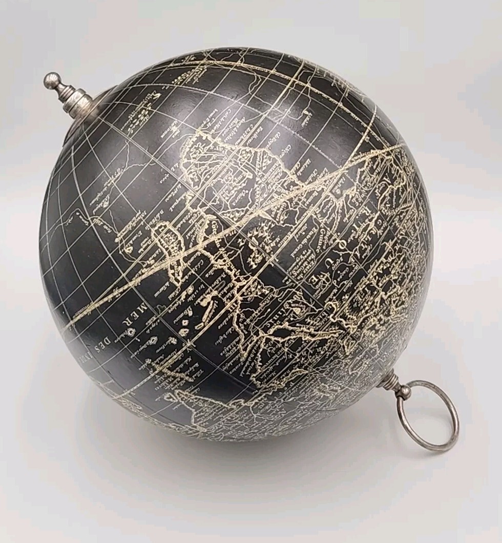 Black Vaugondy 1745 World Globe 13" Reproduction Decor Hanging Globe