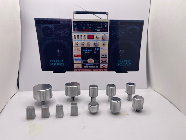 Ghetto Blaster/Conion C126F/Parts/Replica knobs/Updated True Chrome finish