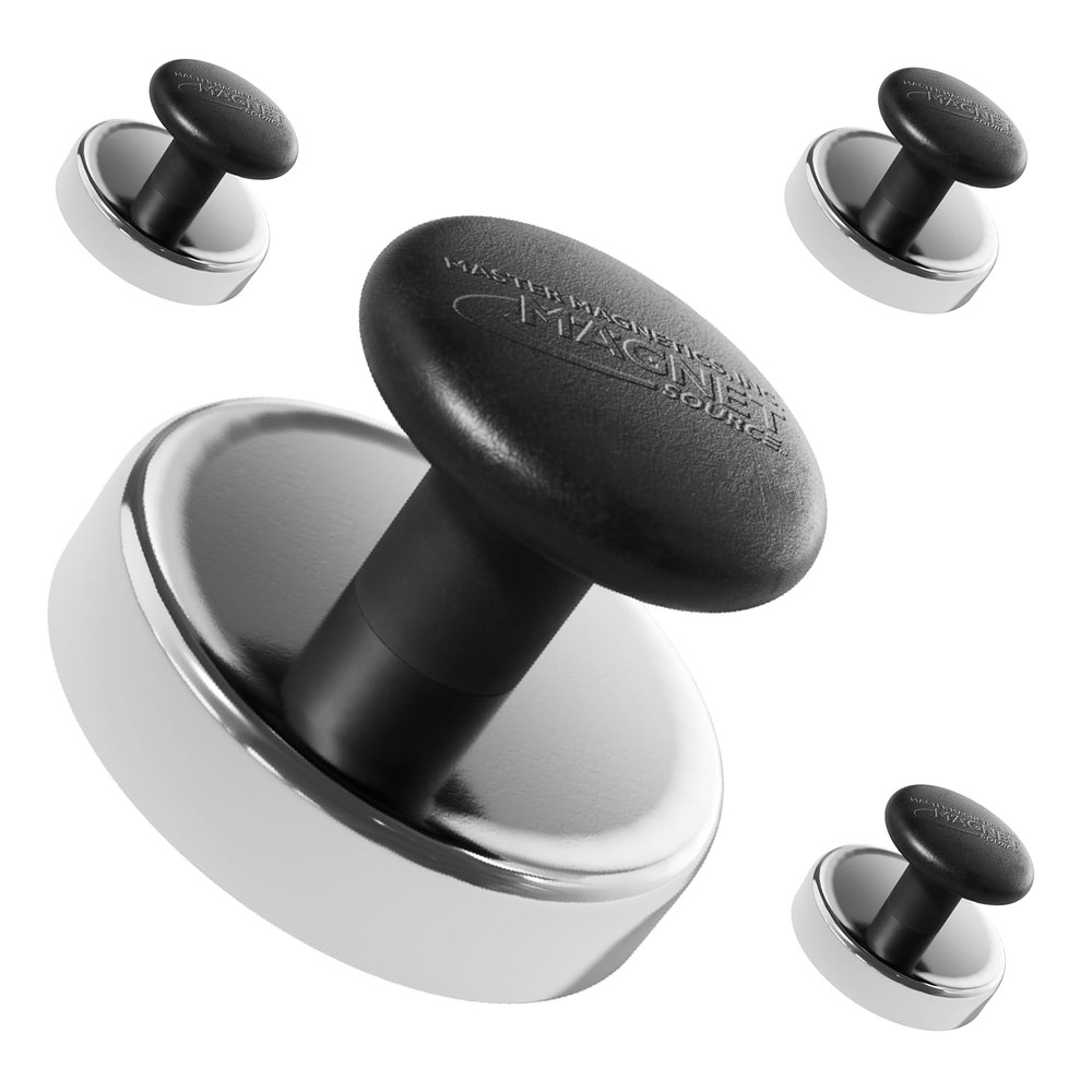 Ceramic Round Base Magnet with Knob Pack - Heavy-Duty Strong Magnets with Knobs