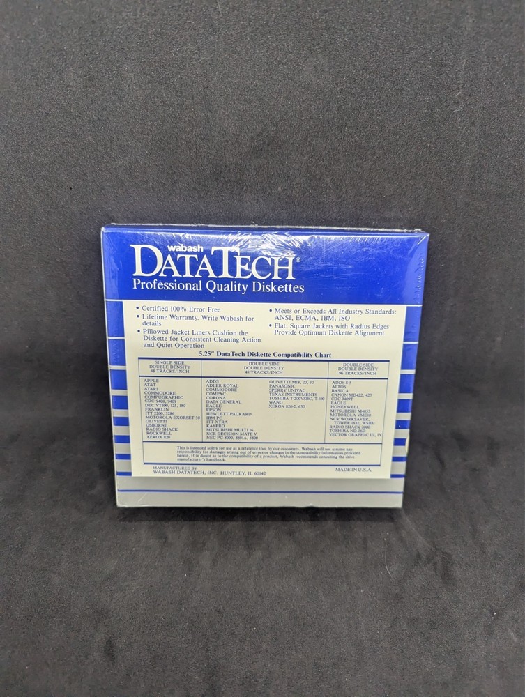 Wabash Data Tech 10 Diskettes pack 5 /12