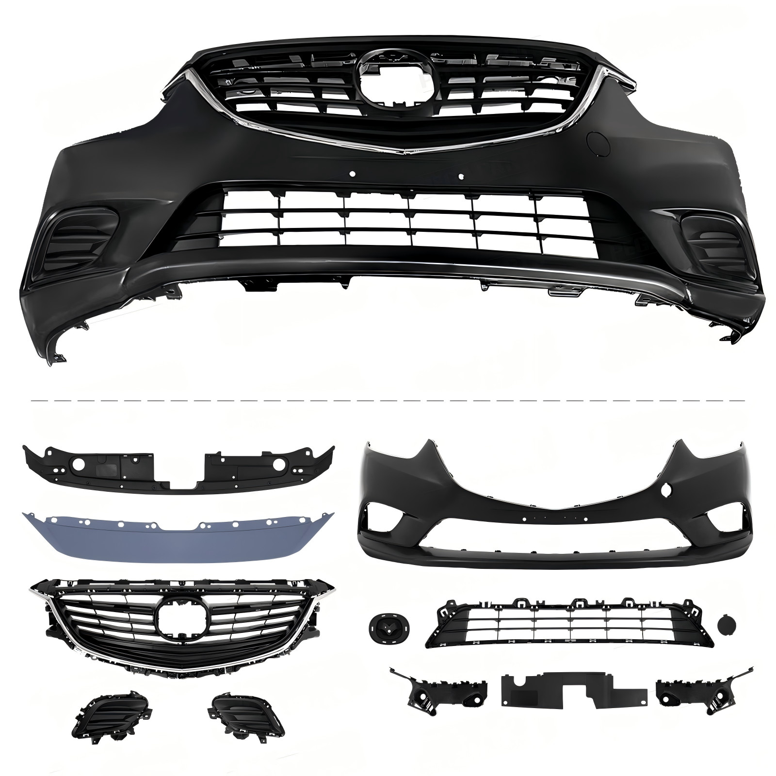 Front Bumper Cover Grille Grill Bracket Assembly For 2014-2017 Mazda 6 Mazda6
