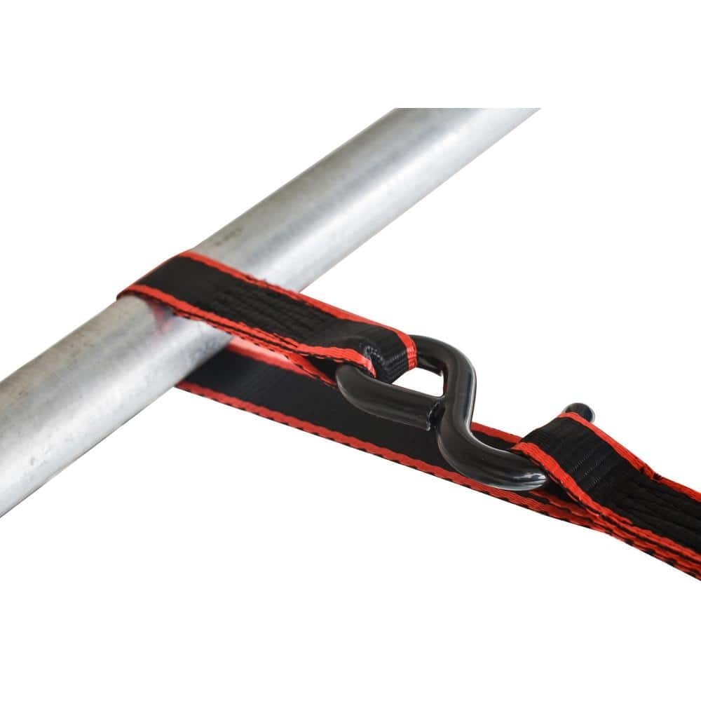 HUSKY RATCHET TIE-DOWN STRAPS 4-PACK 1 in. x 12 ft. Quick Release Hook 1500 lbs.