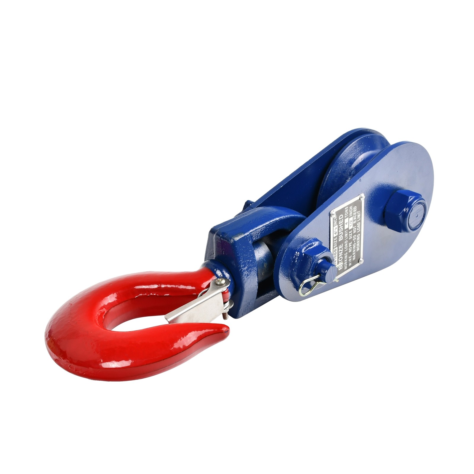 2pack 4 Ton Snatch Block w/Swivel Hook Safety Latch 4-1/2" Sheave 1/2" Wire Rope