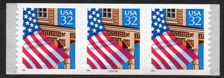 2915C 32c Flag over Porch die cut 10.9 #66666 PS3 MNH