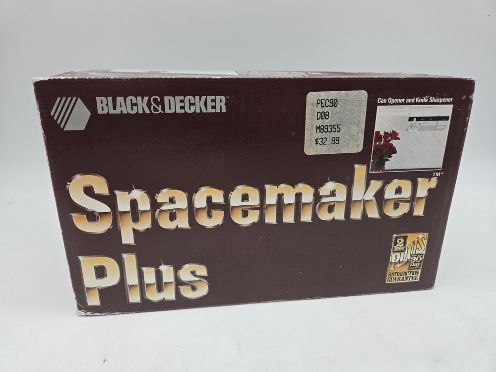 New Black & Decker Spacemaker Plus PEC90 Retro Can Opener Knife Sharpener NOS
