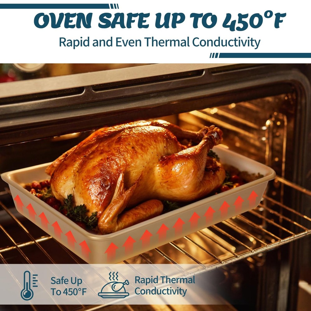 Baking Pans Set, Nonstick Stackable Bakeware Sets, Oven Pans for Cooking, 6 P...