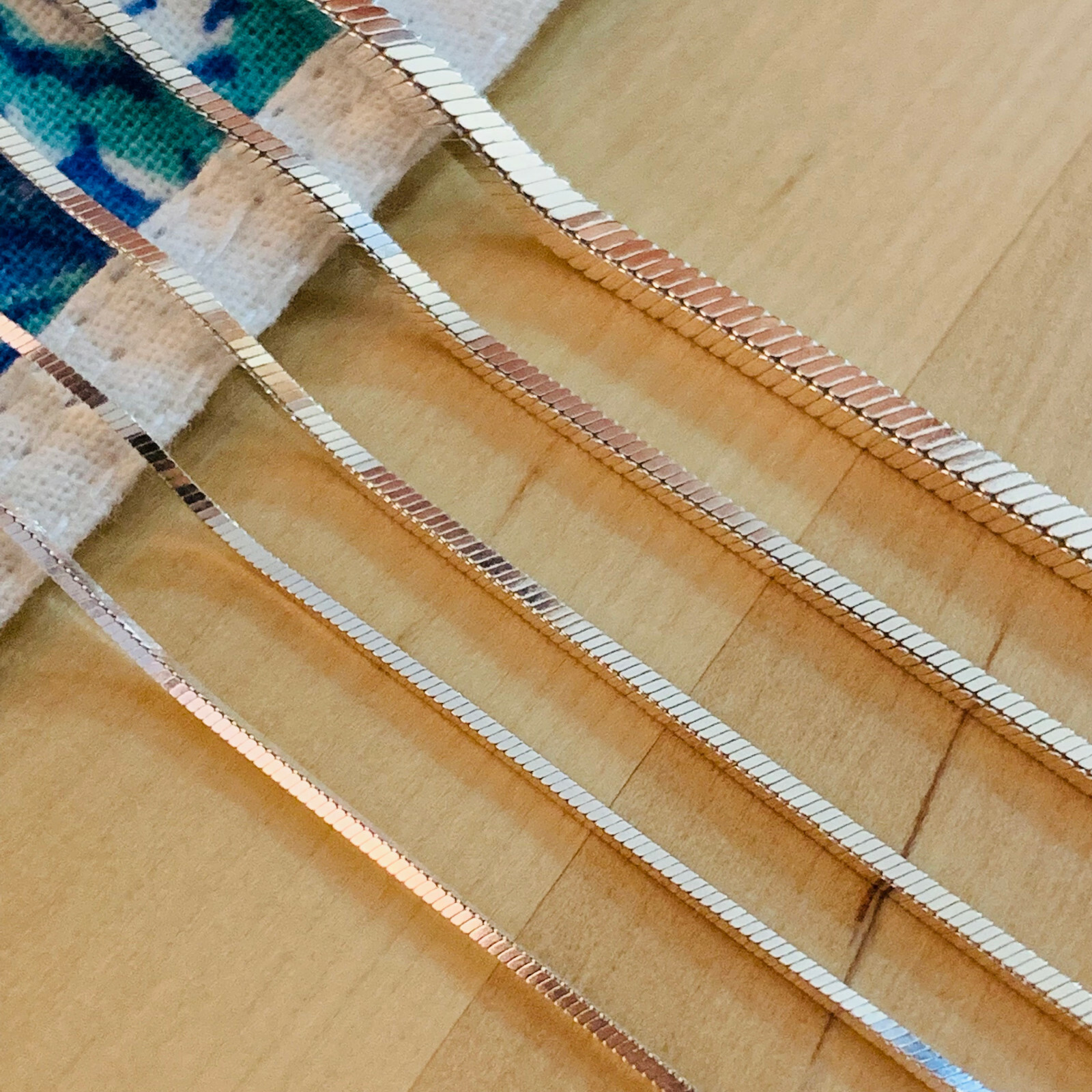 Real Solid 925 Sterling Silver Square Diamond Cut Snake Italian Chain Necklace