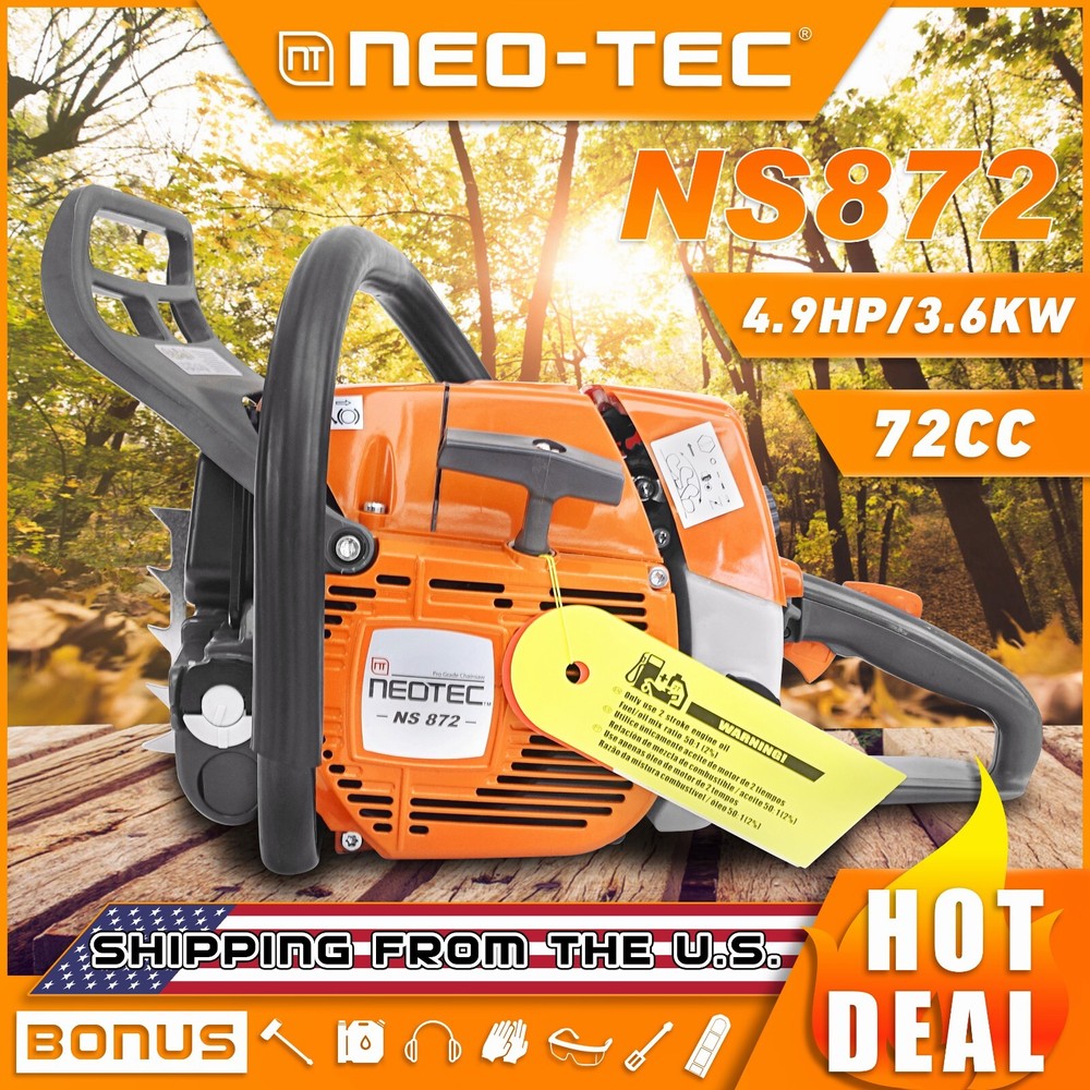 72cc Chainsaw Gasoline Powered with 25'' Guide Bar Chain Compatible with MS 381