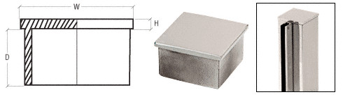 CRL SA10BS Brushed Stainless 1-1/2" Square Flat End Cap