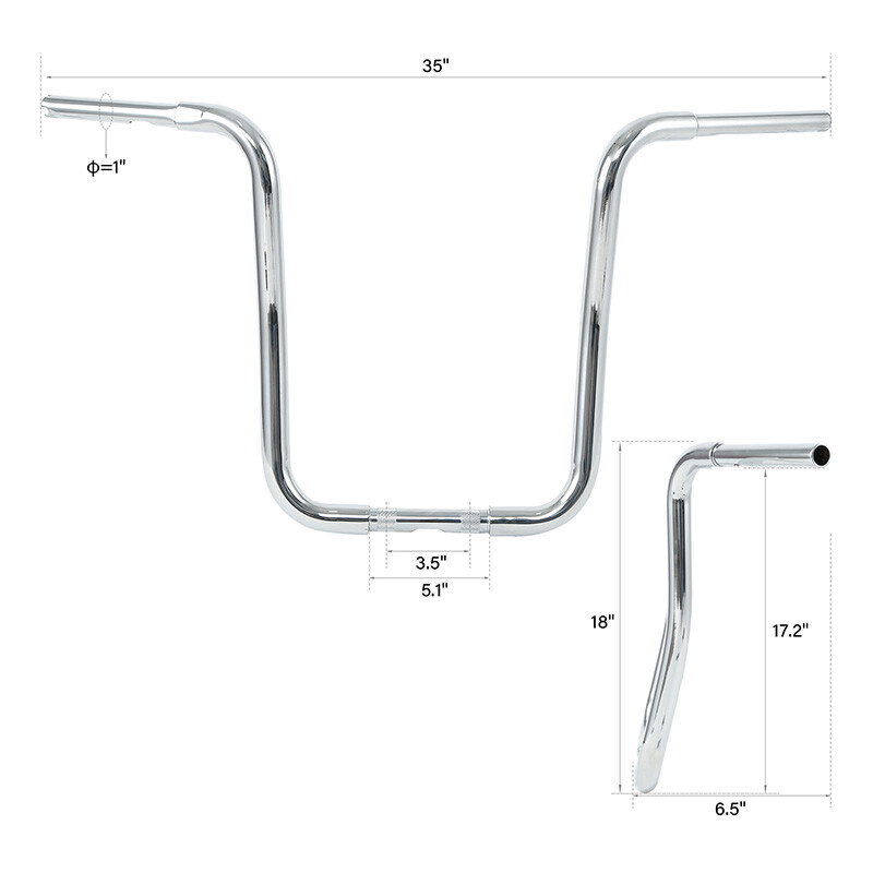 12''/14''/16"/18'' Ape Hanger 1 1/4" Handlebar Fit For Harley Softail FLST FXST