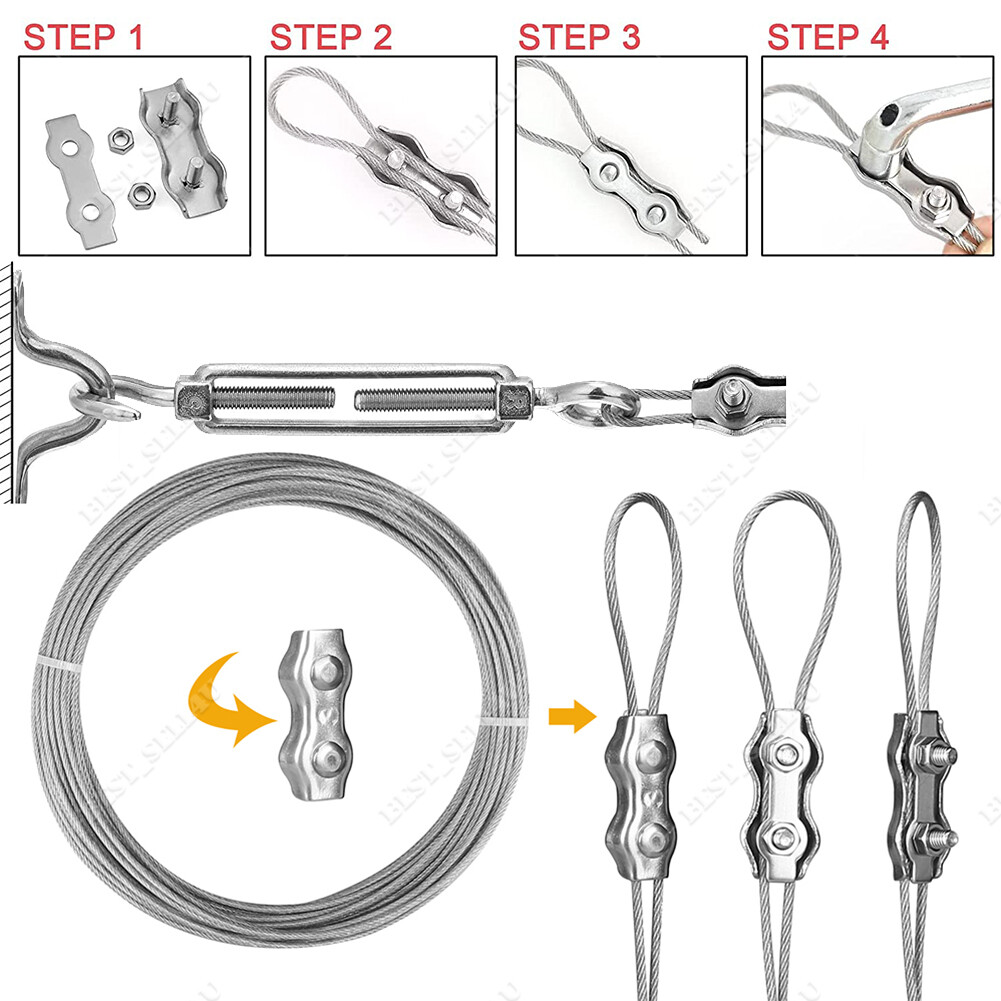 Sun Shade Sail Hardware Kit Garden Patio Awning Canopy Waterproof Cover Outdoor