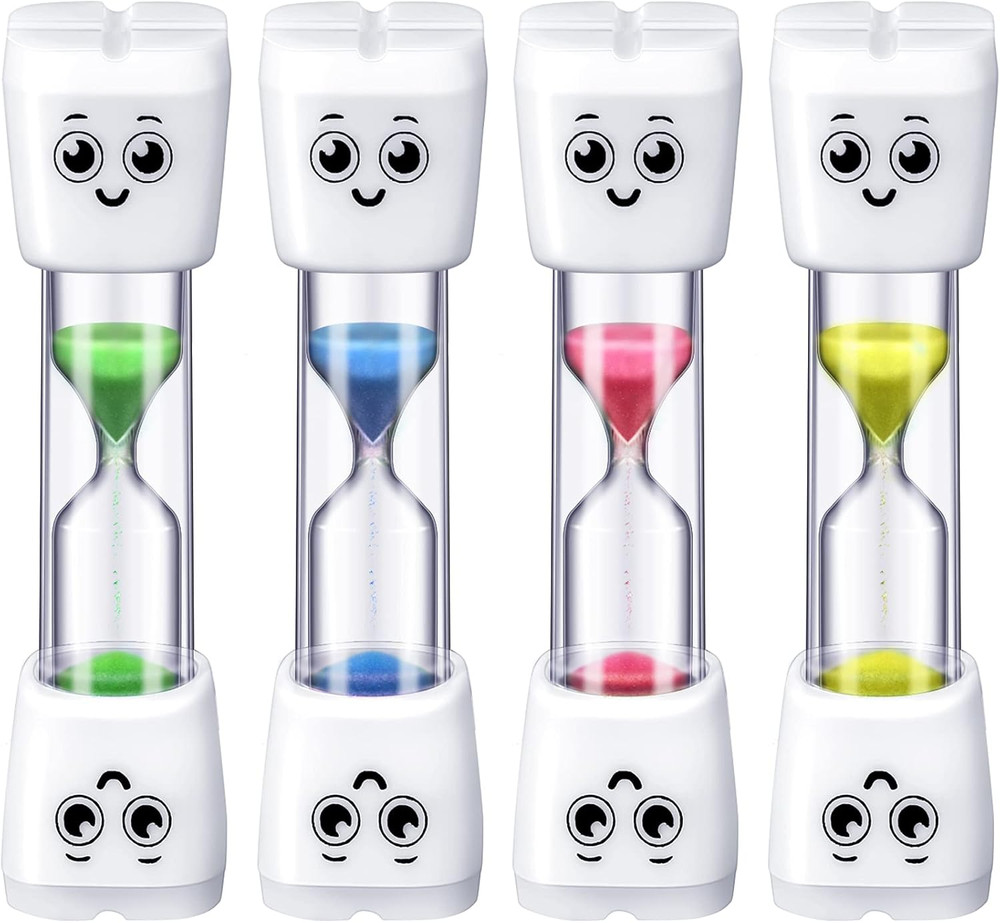 4 Pieces Toothbrush Timer 2 Minute Sand Timer Smile Pattern Tooth Brushing for P