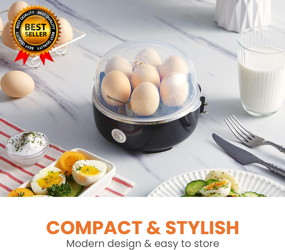 EGC115B Easy Egg Cooker Electric 7-Egg Capacity Soft Medium Hard-Boiled Egg