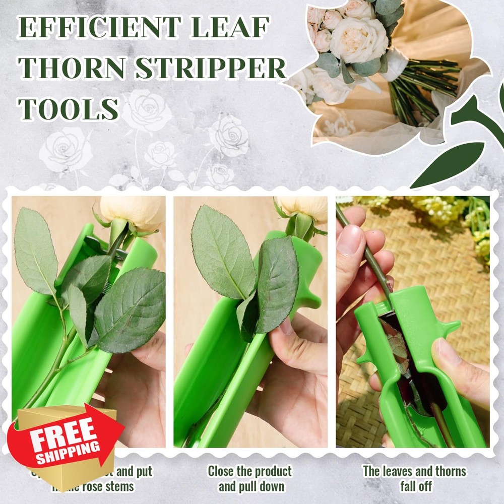 2pc Rose Thorn Stripper Tool Leaf Cutter Green Rose Red Gift