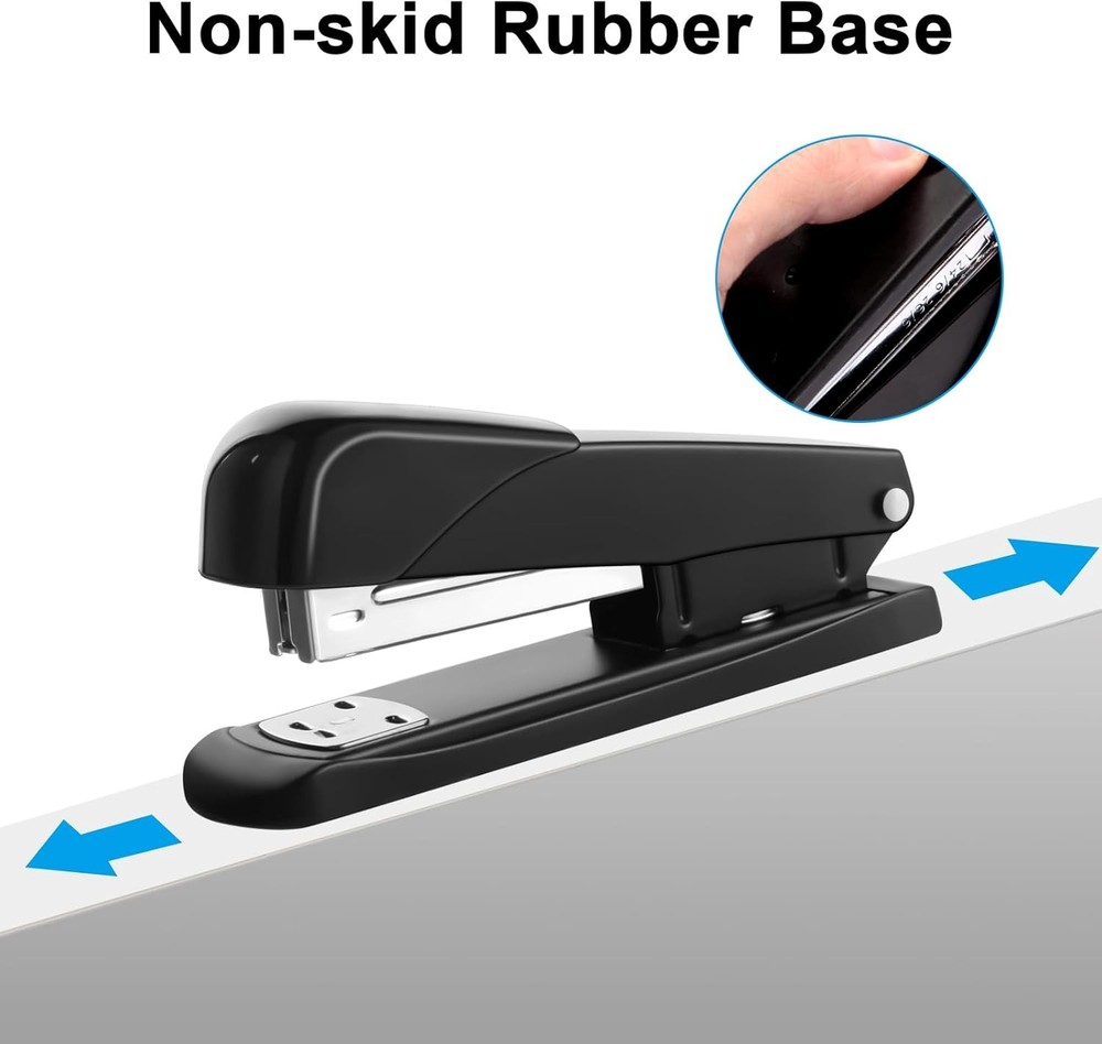 Black Modern Office Stapler, 25 Sheet Capacity, Automatic, Includes 1000 Staples