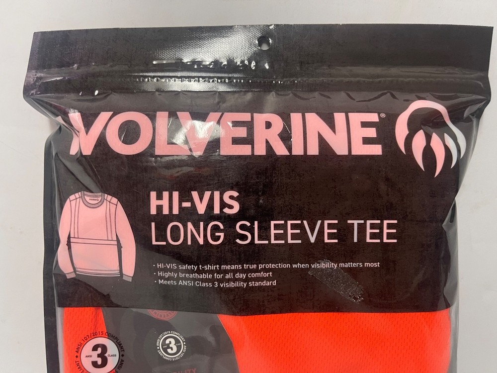 WOLVERINE HI VIS LONG SLEEVE TEE SIZE XL CLASS 3 ANSI