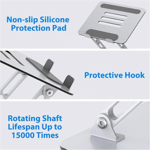 Laptop Stand for Desk, Adjustable Riser, Metal Foldable Computer...